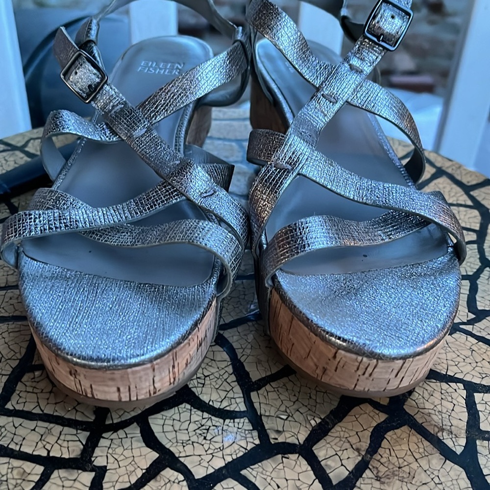 Eileen Fisher Array Cork Platform Women’s Sandals… - image 4